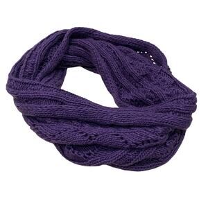 Women's Purple Cable Knit Infinity Scarf Loop Scarf